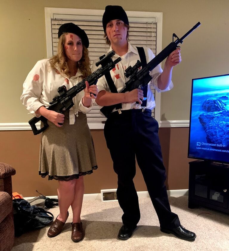 Nick and I dressed up as Bonnie and Clyde for a Halloween party at Riley's house
