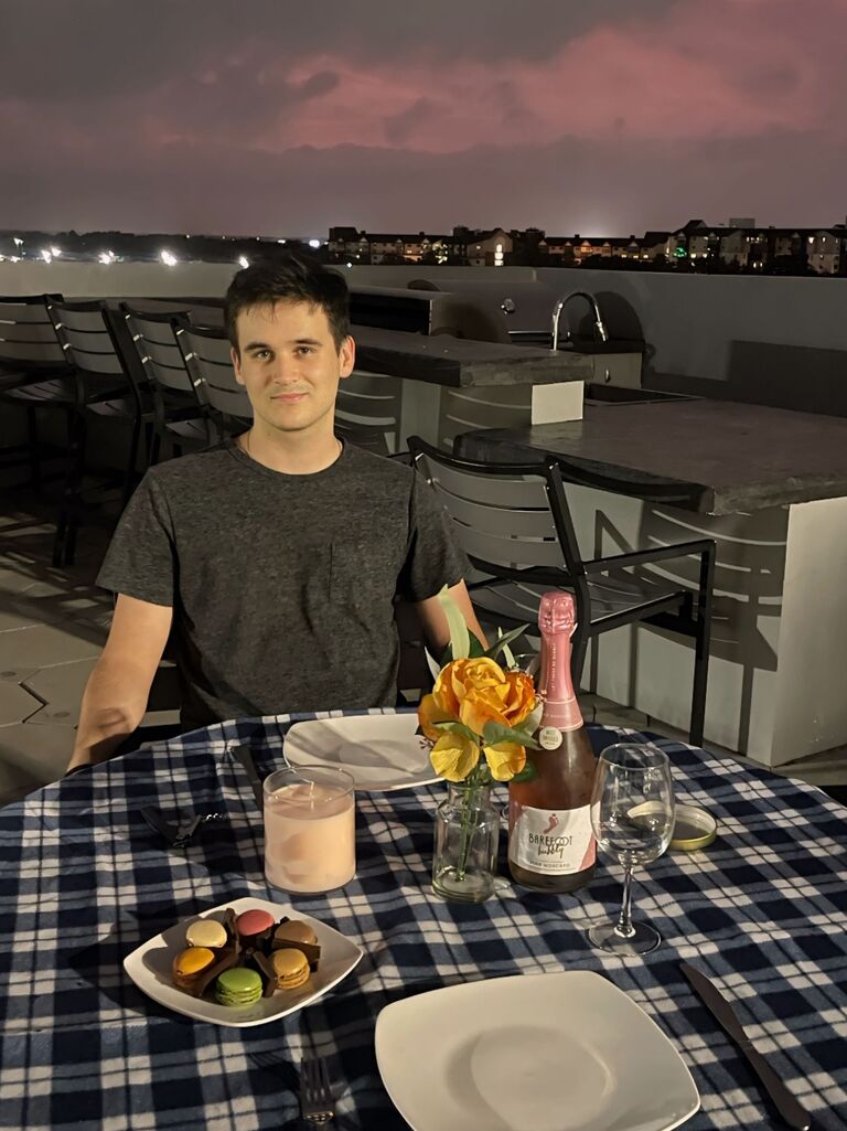 We celebrated our second anniversary with a rooftop picnic.
