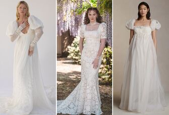 Three Bridgerton-inspired wedding dresses