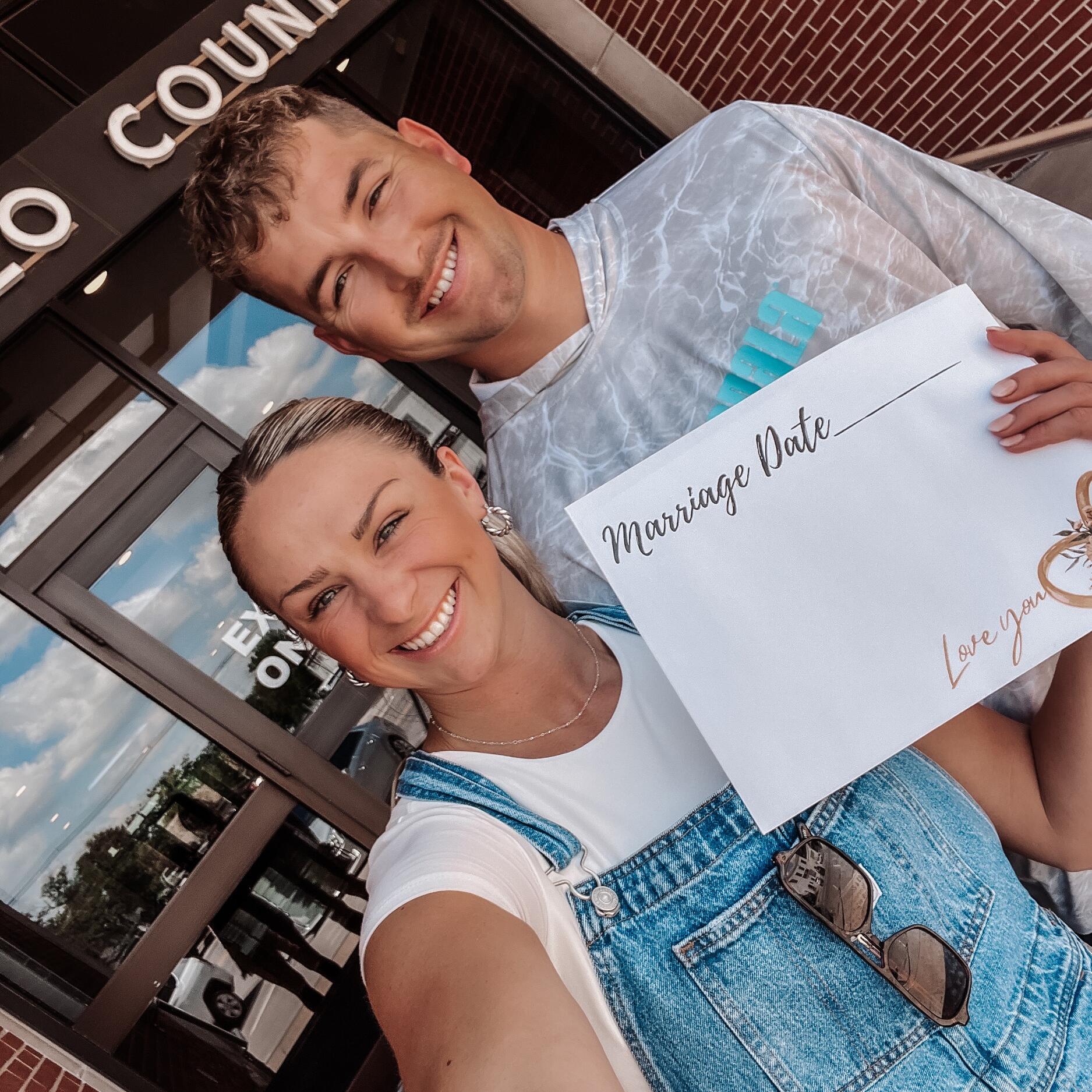 Marriage license in hand. Wedding countdown is on!