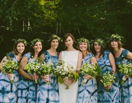 Tie-dye bridesmaid dresses