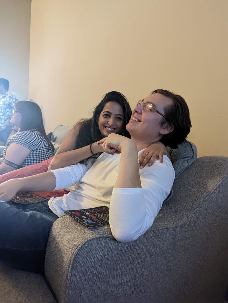 Living, laughing, and loving at their friends' baby shower