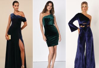 Velvet wedding guest dresses