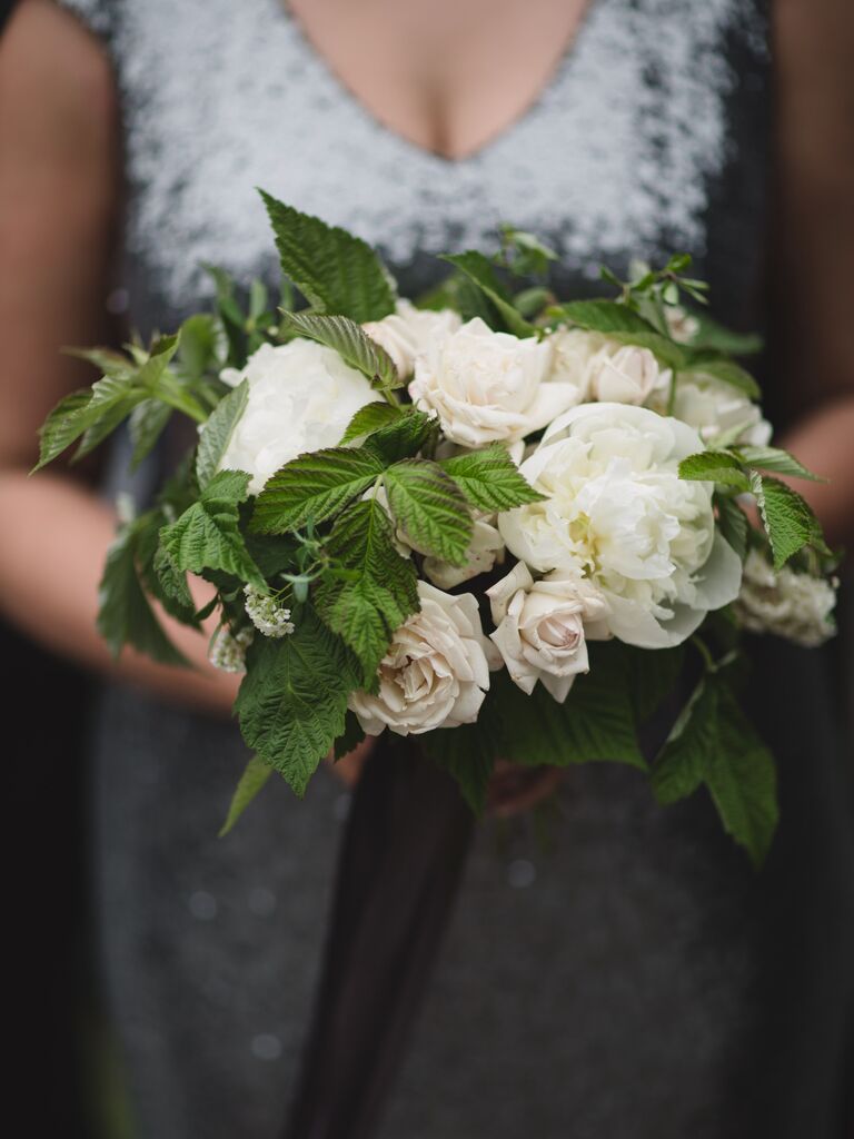 This wintery white bouquet is elegant and ethereal. 