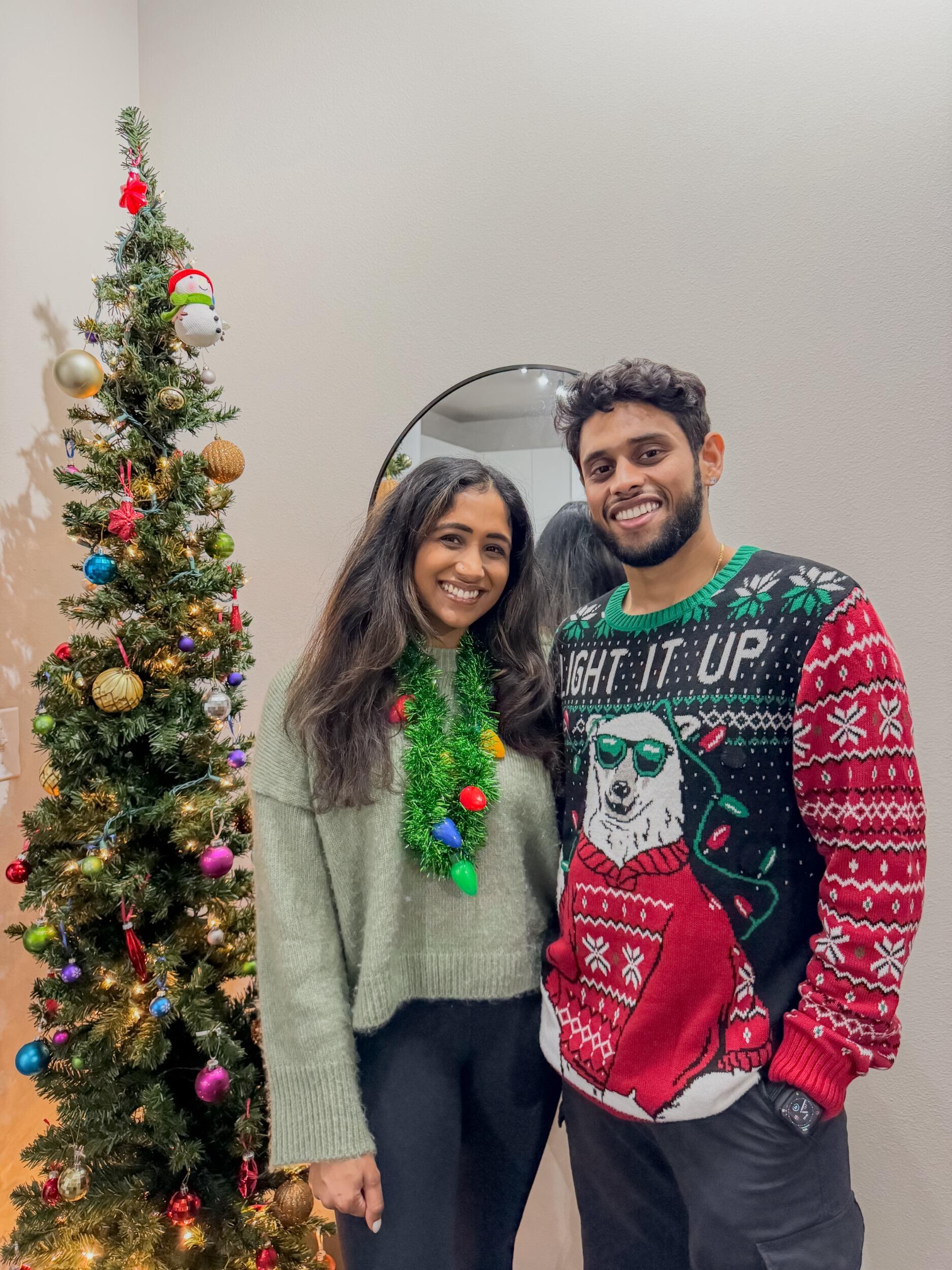Our first party we hosted together, and we threw a white elephant holiday party! We are a competitive couple, so couldn't miss out on the opportunity!