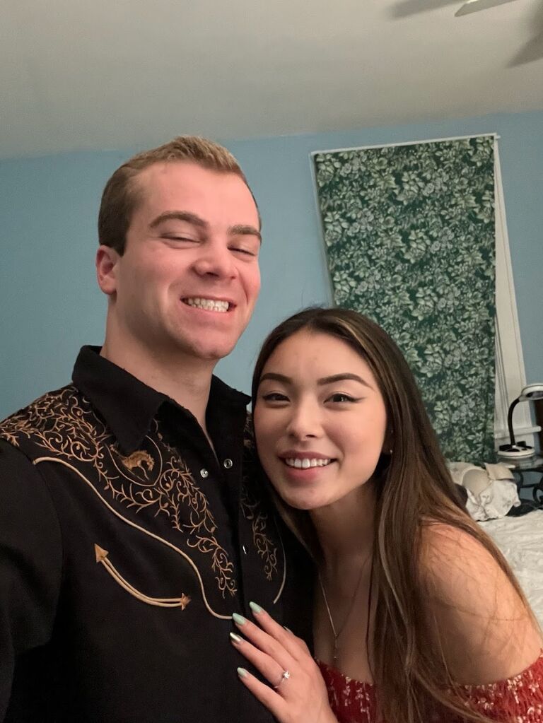 Lily and Jack get engaged! After many shared life experiences, lots of hours of driving, and coming together through difficult times, Jack and Lily decided to spend their lives together. By the grace of God, their relationship progressed and grew in love and patience. They are so excited to start in this new chapter with one another!