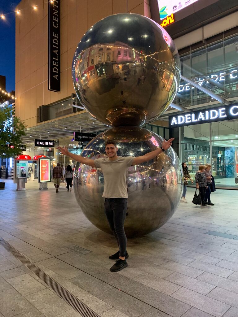 Many trips to Adelaide to see the Thompson family. Went to the malls balls (iconic)