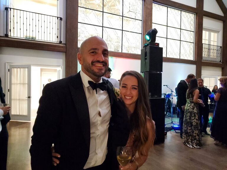 Celebrating Beth & Louis' wedding! RIP Matt's hair!!