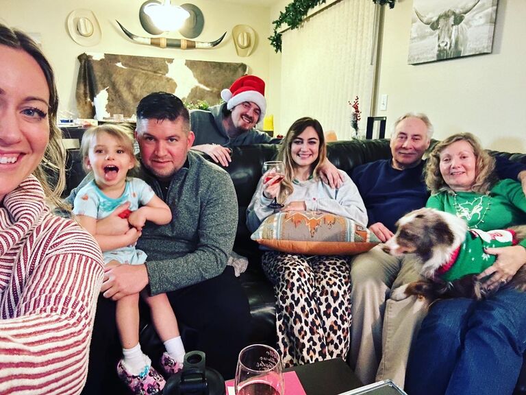 Family crammed in for Christmas