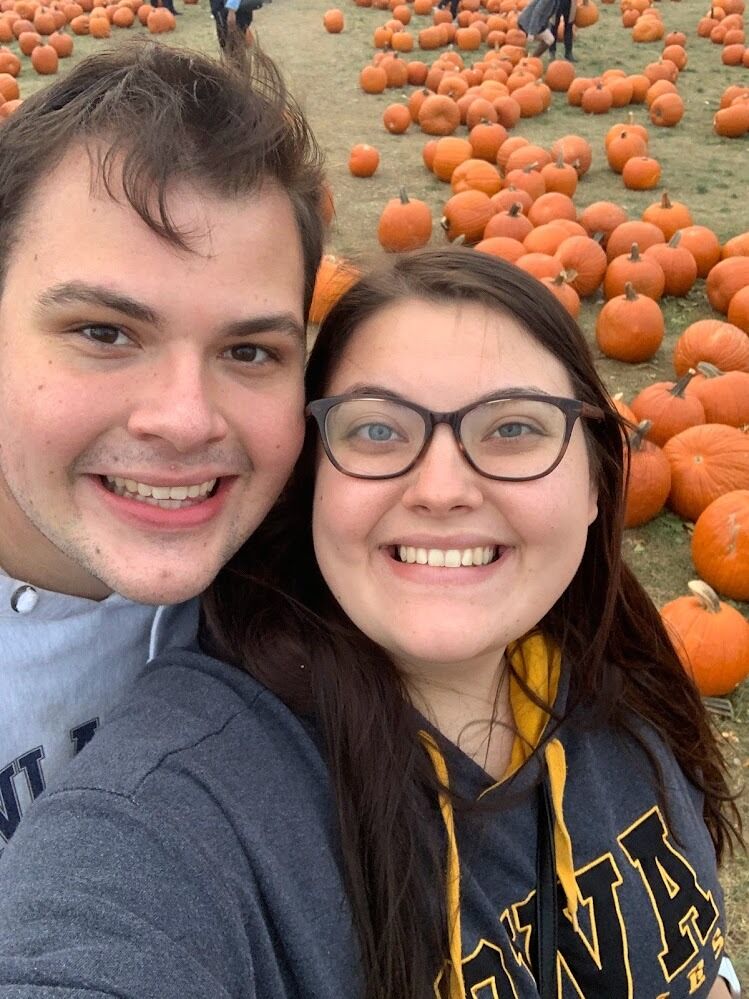 One of the few photos we have together from 2020.