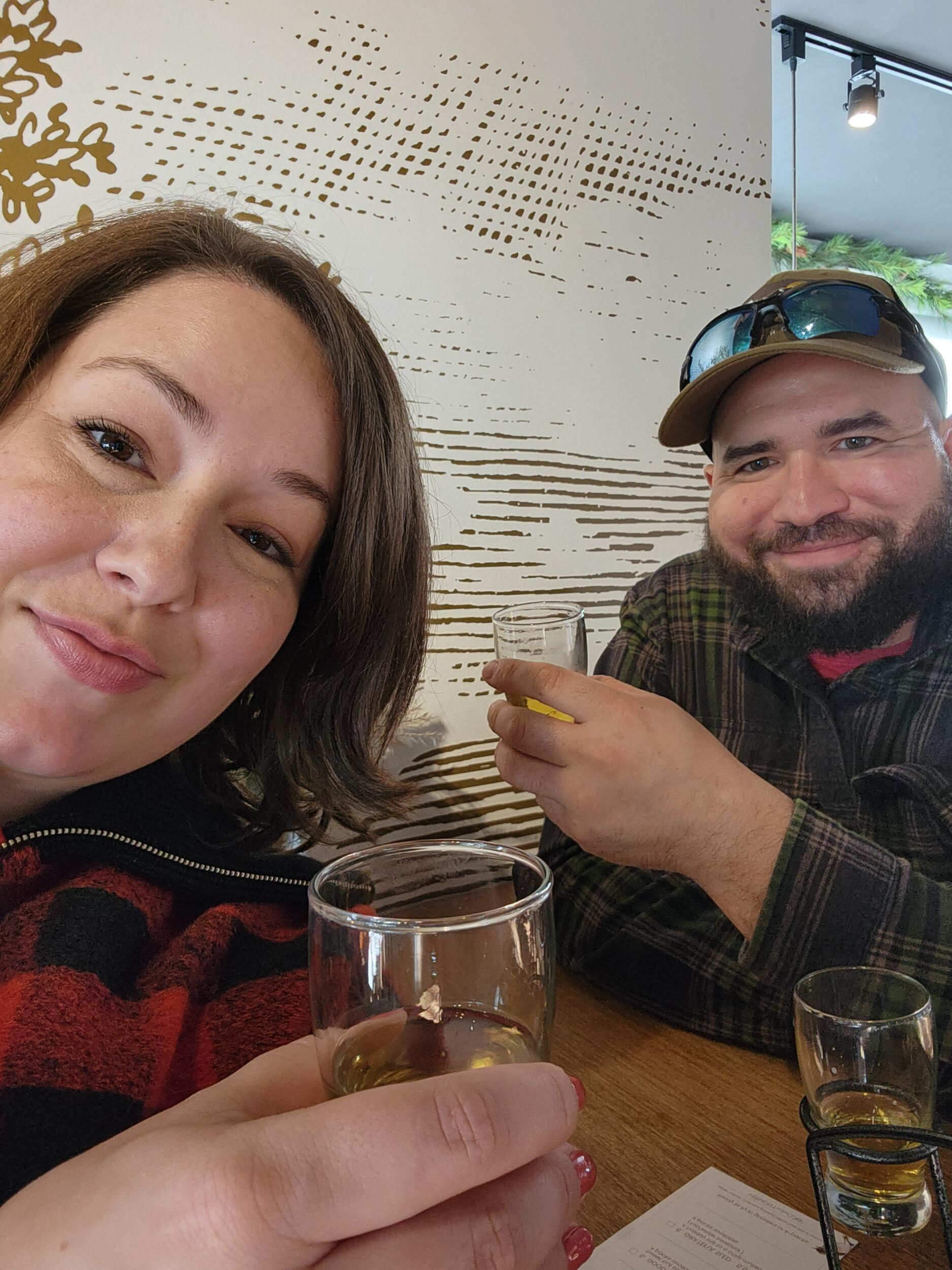 Enjoying cider in Vermont for Thanksgiving.