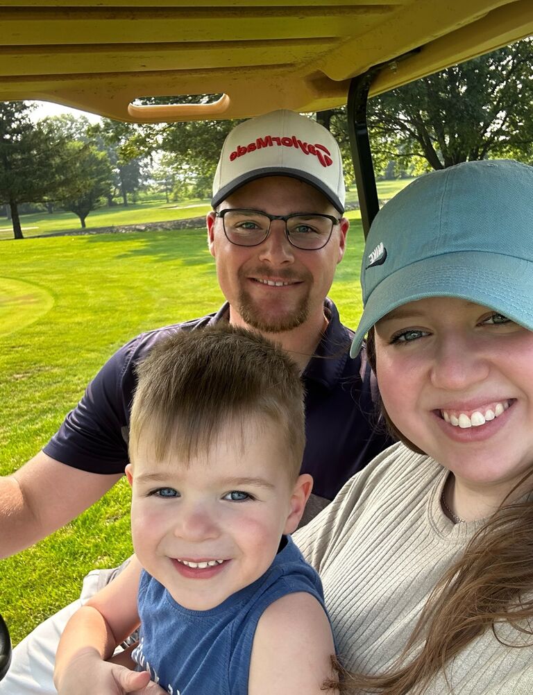 Family golfing.