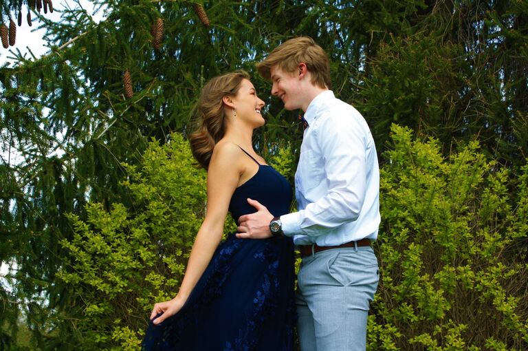After not seeing each other for over a month due to the lockdown, we celebrated "prom" at home by dressing up, taking pictures, and getting take-out. 