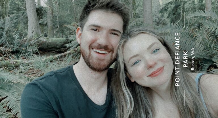 We met at a coffee shop in Portland Oregon called Baristas. We spent hours talking about life while we froze from the rain. 

This was our first ever photo together after dating for a little over a month.