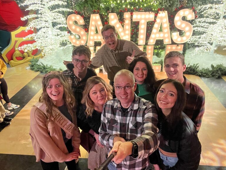 Celebrating Elli's 21st birthday in Kansas City with our silly families!