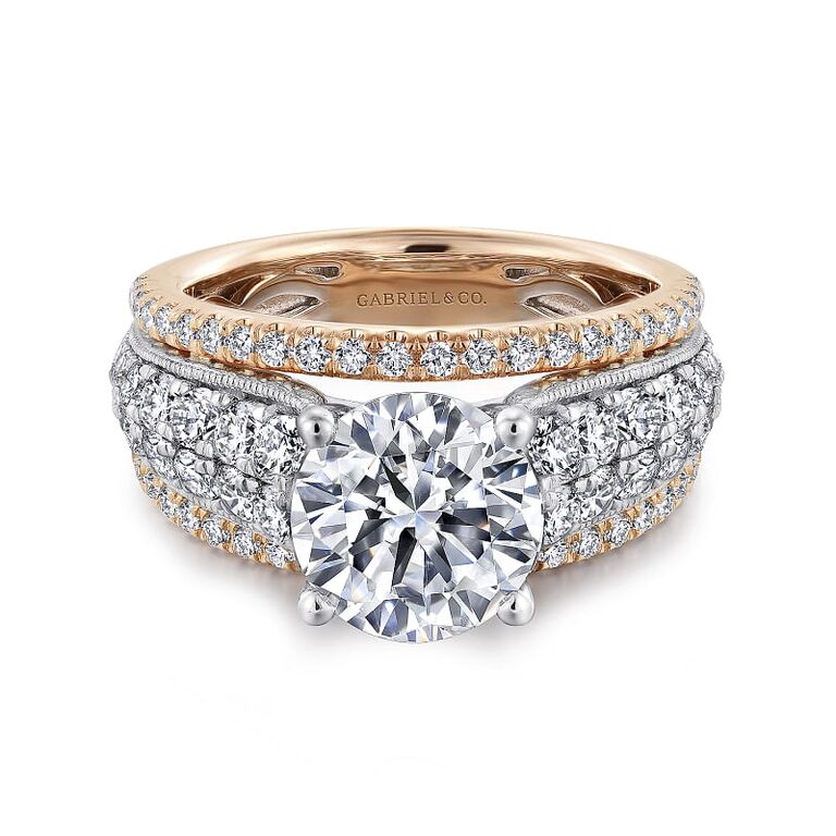 Gabriel & Co. wide band engagement ring