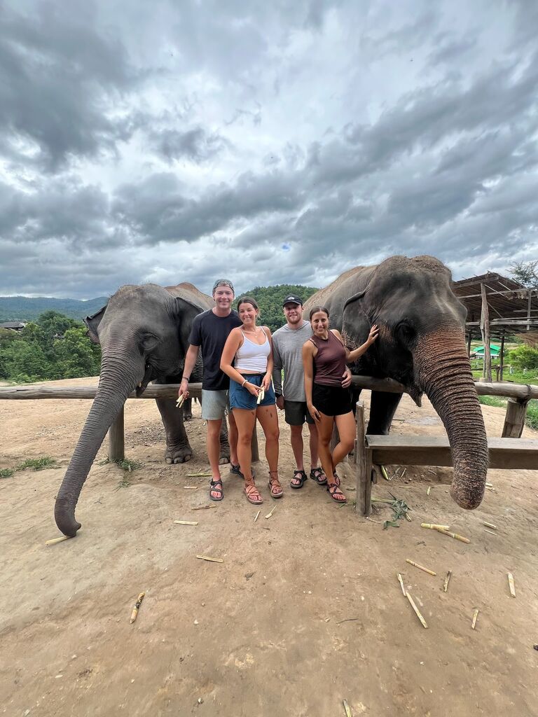 Elephant sanctuary with Chloe & Jay in Chiang Mai.