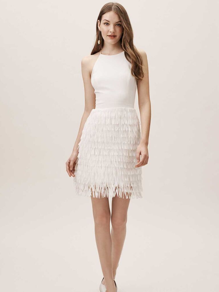 simple short white wedding dress