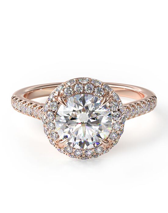 James Allen Rose Gold Falling Edge Pave Diamond Engagement Ring ...