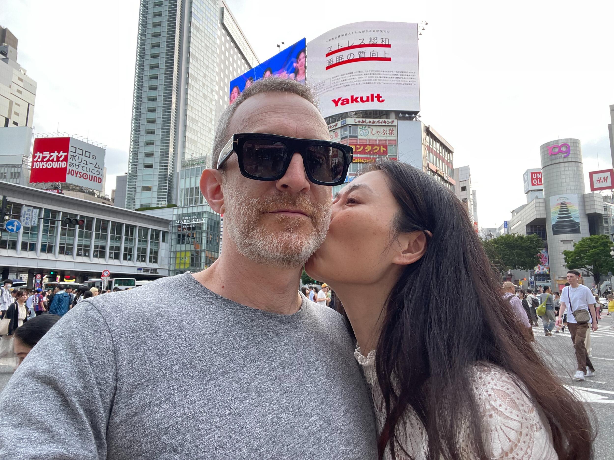 We shared a kiss at the Shibuya Crossing, Tokyo