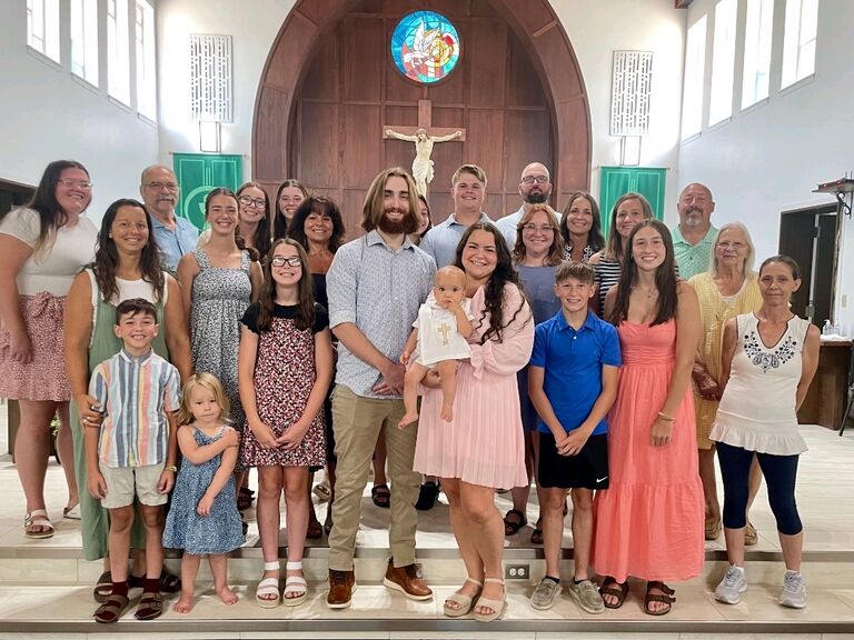 Lincoln was baptized surrounded by family