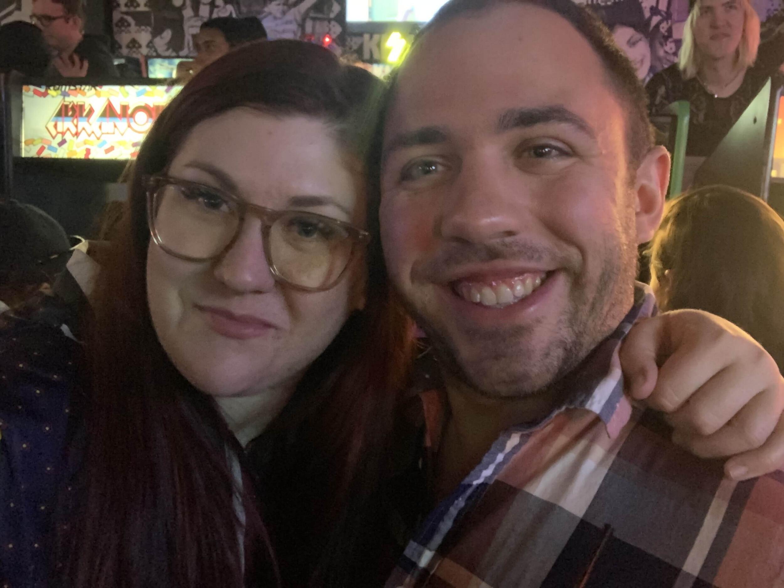 David and Sally finally meet in person! David meets her when he has a layover in Minneapolis, on his way home to New Mexico after spending the holidays with his family. Their first date (pictured) is at Up-Down in Minneapolis!