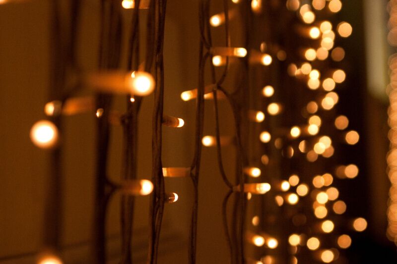 Winter wonderland theme party - string lights