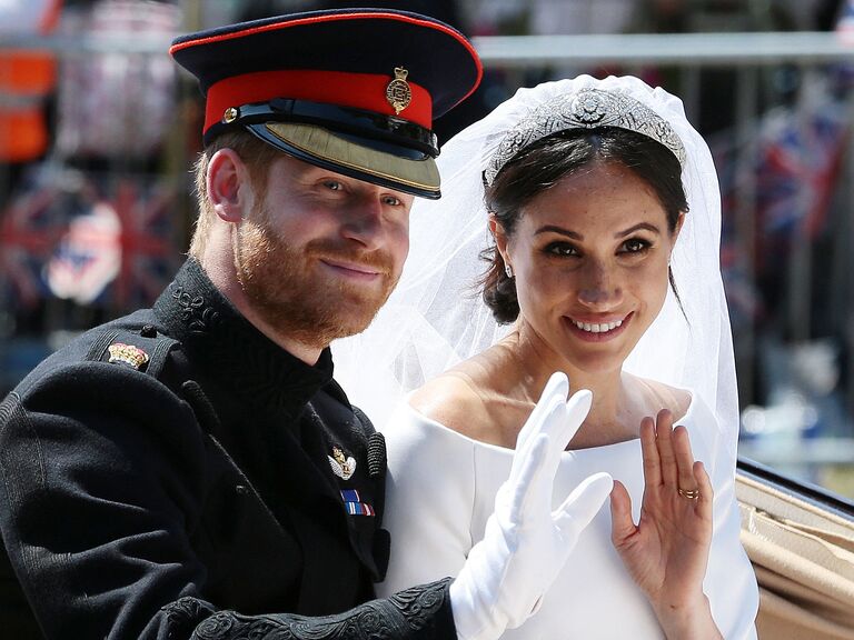 Prince Harry and Meghan Markle on their wedding day