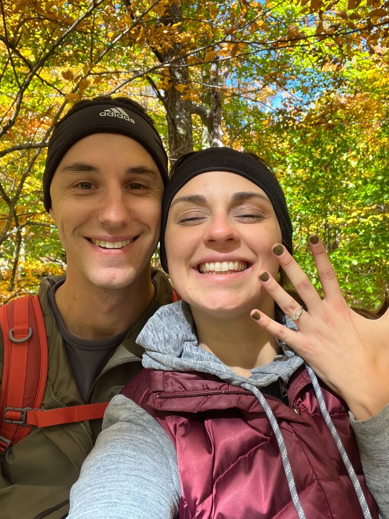 Ben (FINALLY) proposes on the false summit of Hadley Mountain. Lexie says YES. Apparently, Ben had planned to propose at the top of the fire tower, but quickly realized the anxiety of being in the fire tower (2653 ft. elevation) and Lexie being scared to initially stand-up, he needed to wait to get down before asking.

(Thanks for demanding her nails be done Tami). Props to Ben for having Lexie plan her own engagement weekend, under the disguise it was to celebrate his CPA license. 