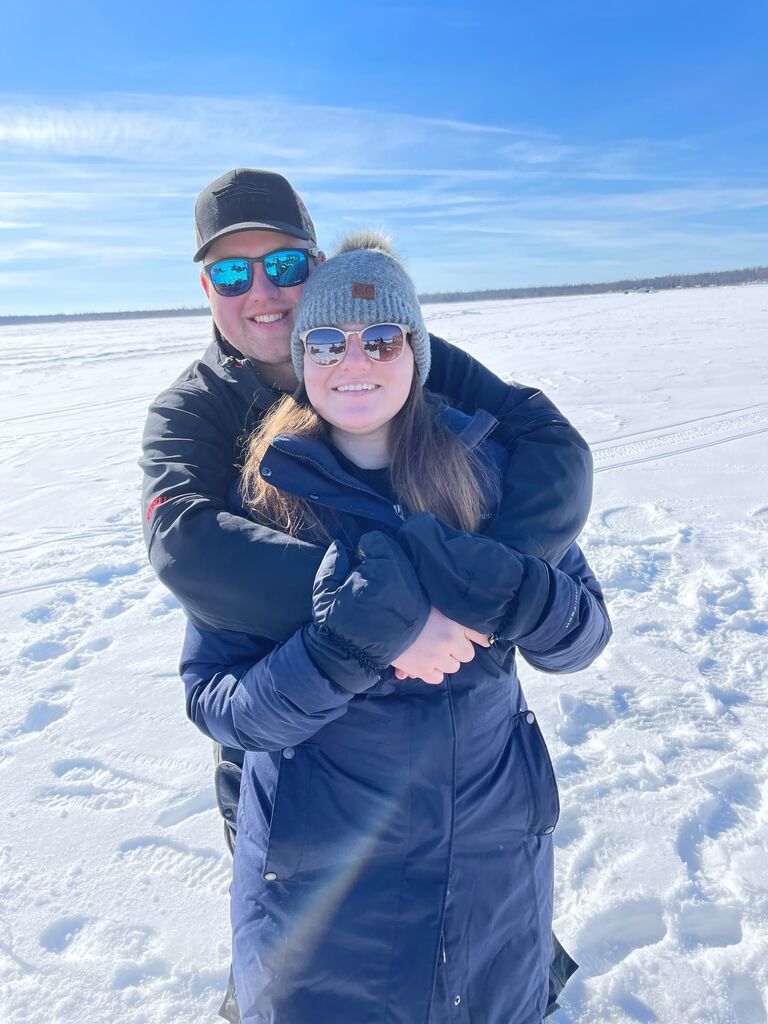 Hanna's first ice fishing weekend at the cabin!