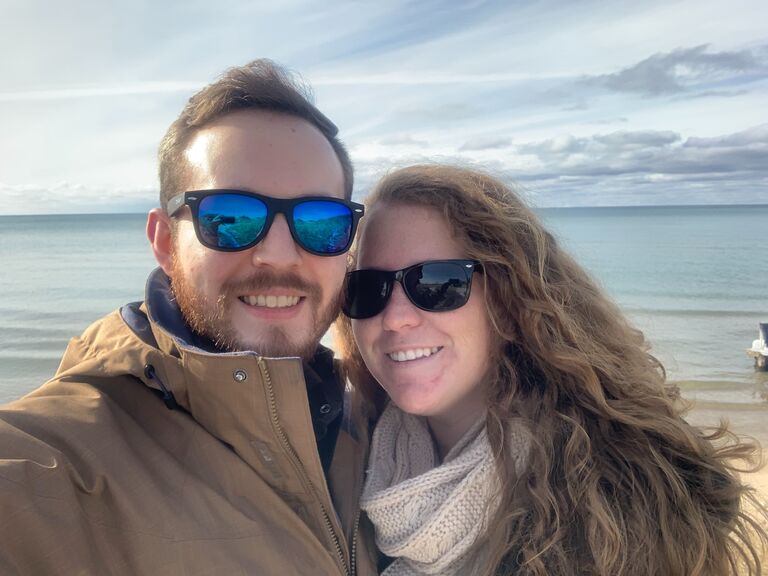 Amanda: Tyler showed me how to enjoy a Michigan winter. I only fell while ice skating once!
