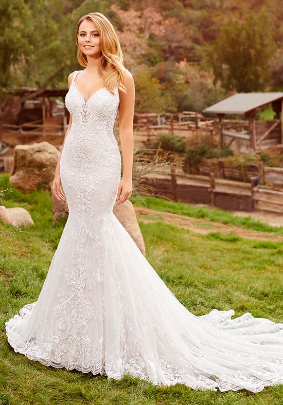 Martin Thornburg MT1413 Everly Illusion Train Low Back Wedding