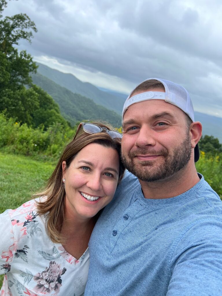 Our first getaway to Boone, NC. One of the many great photos of us on the Blue Ridge Parkway