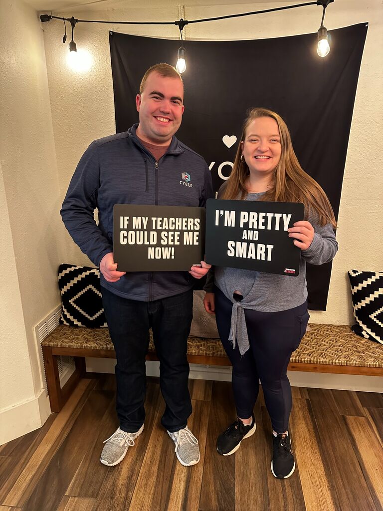 Nick picked the signs for the end of their escape room date night!