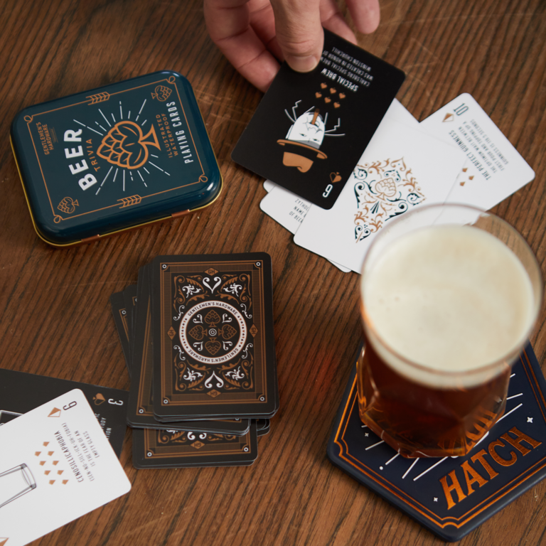 Beer trivia playing cards groomsman gift