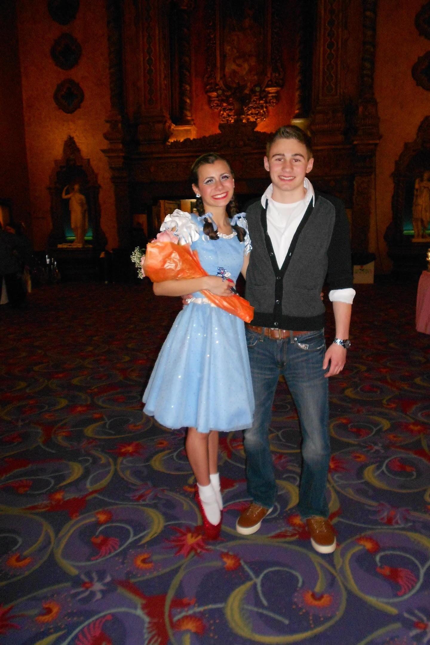 Joanna and Max at the Akron Civic Theater after her performance as Dorothy in the Wizard of Oz ballet. 