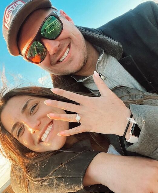 Six years after they first began dating, Brendan proposed to Sam on Gray's Beach Boardwalk.
