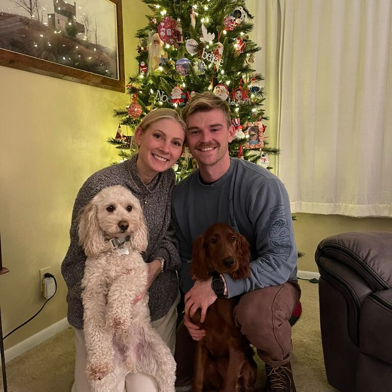 Dog parents! Added one more to our pack, celebrated this Christmas with our new puppy Rue.