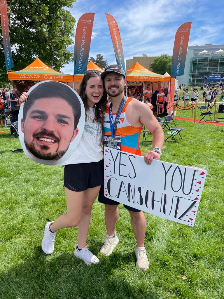 Even though Rebekah ran hers first, Cody ran his faster! 