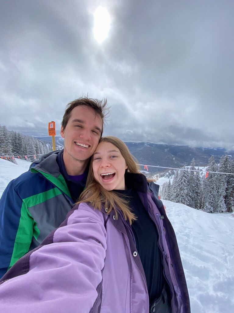 The Meyer family let her tag along again. But this time, skiing!