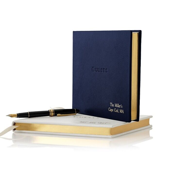 Leather Wedding Guest Book from Mark & Graham 