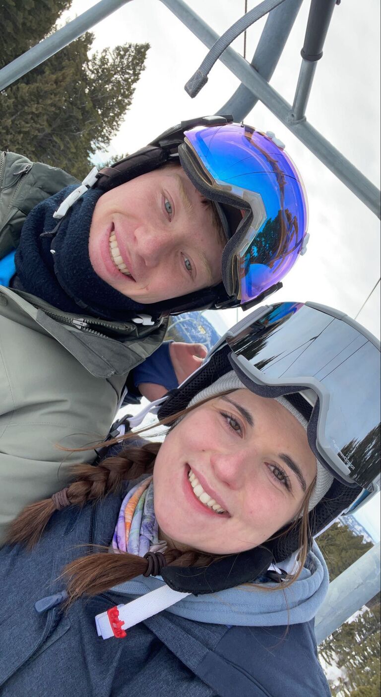 Skiing at Bridger Bowl together for the first time