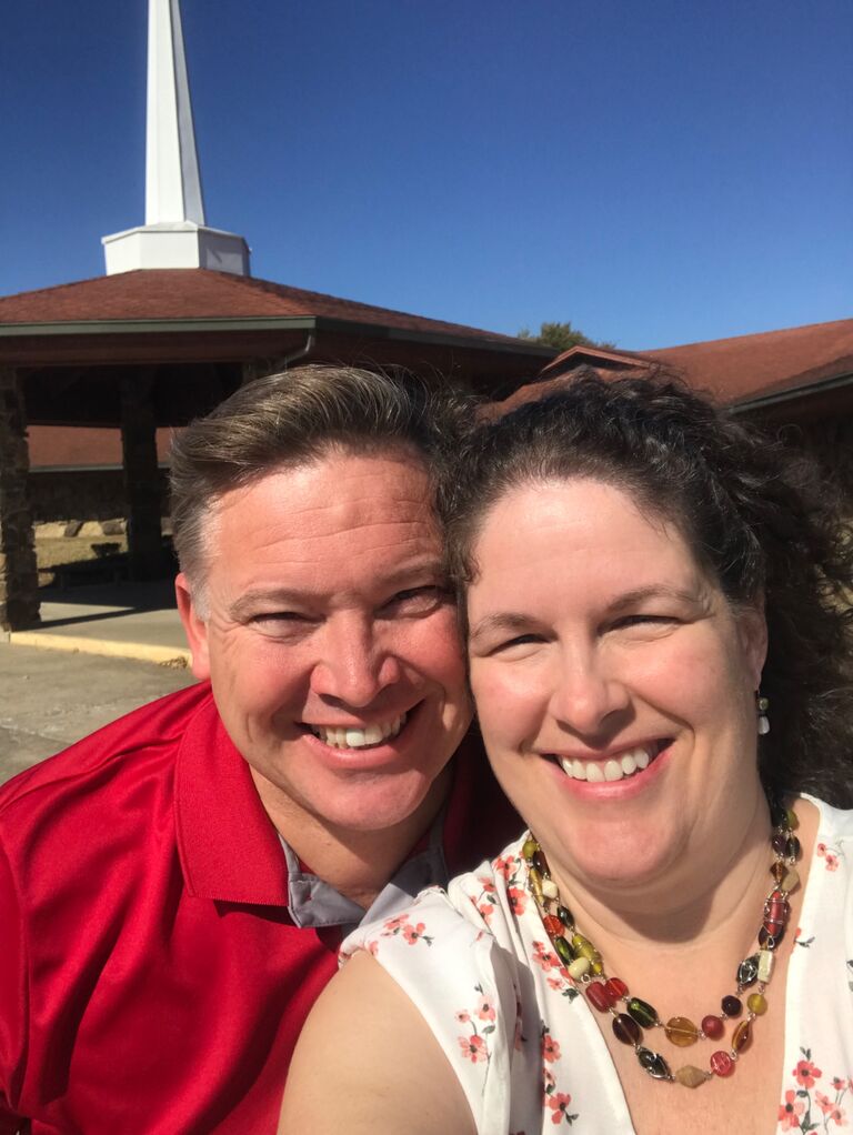 We decided to come back to our hometown to celebrate our wedding; we've lived and travelled all over the country, but Pittsburg is where it all started for us.  (First Christian Church, where we shared our first kiss 36 years ago, in the background)