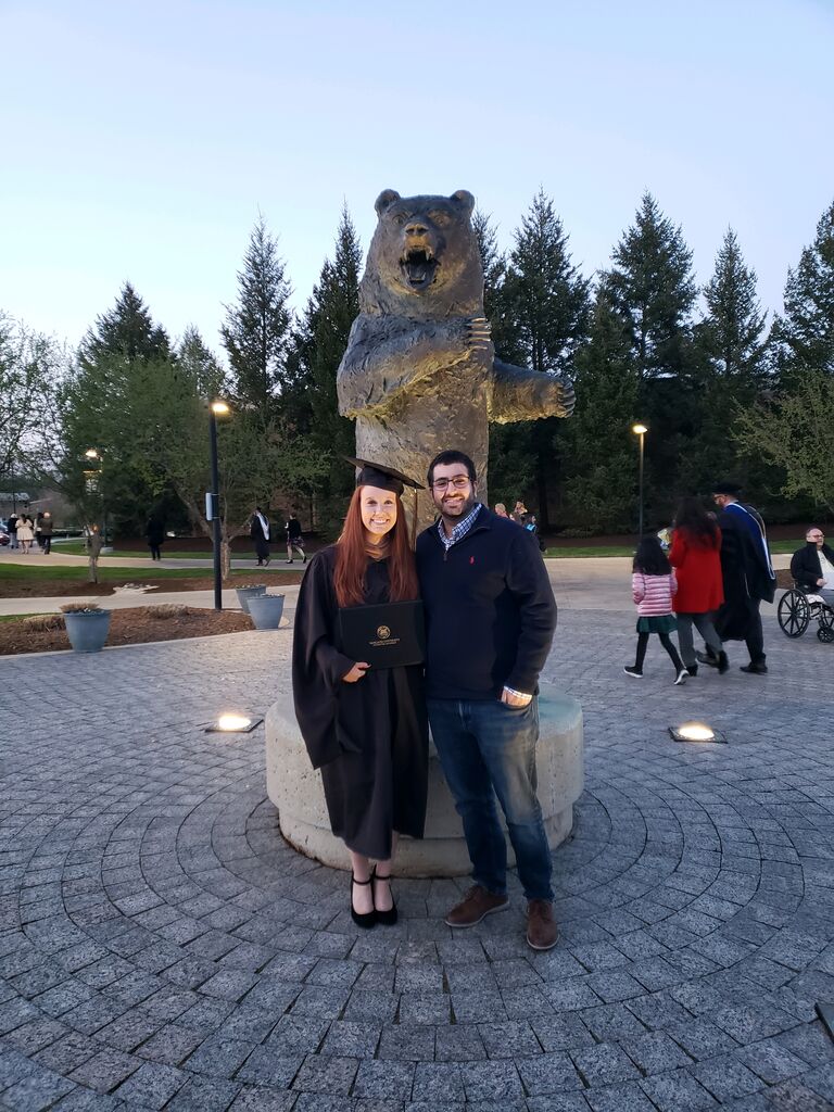 Rob & Jamie moved in together in February 2022, with Jamie getting her MBA shortly after in April. 