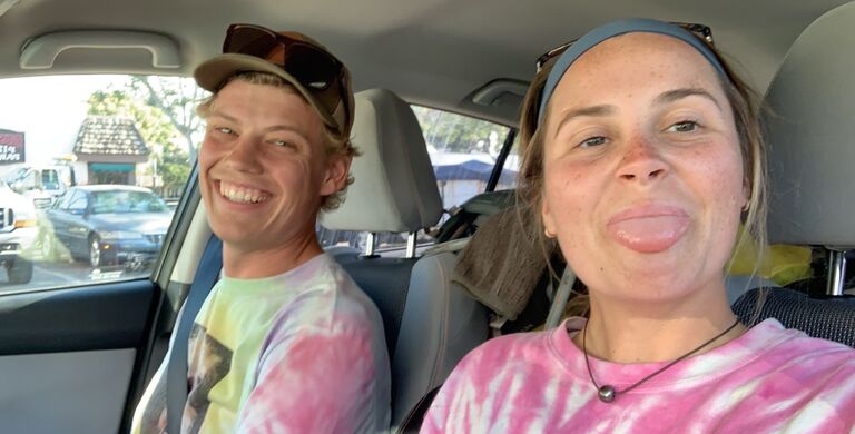 In true middle school fashion - sweaty tie dyes.