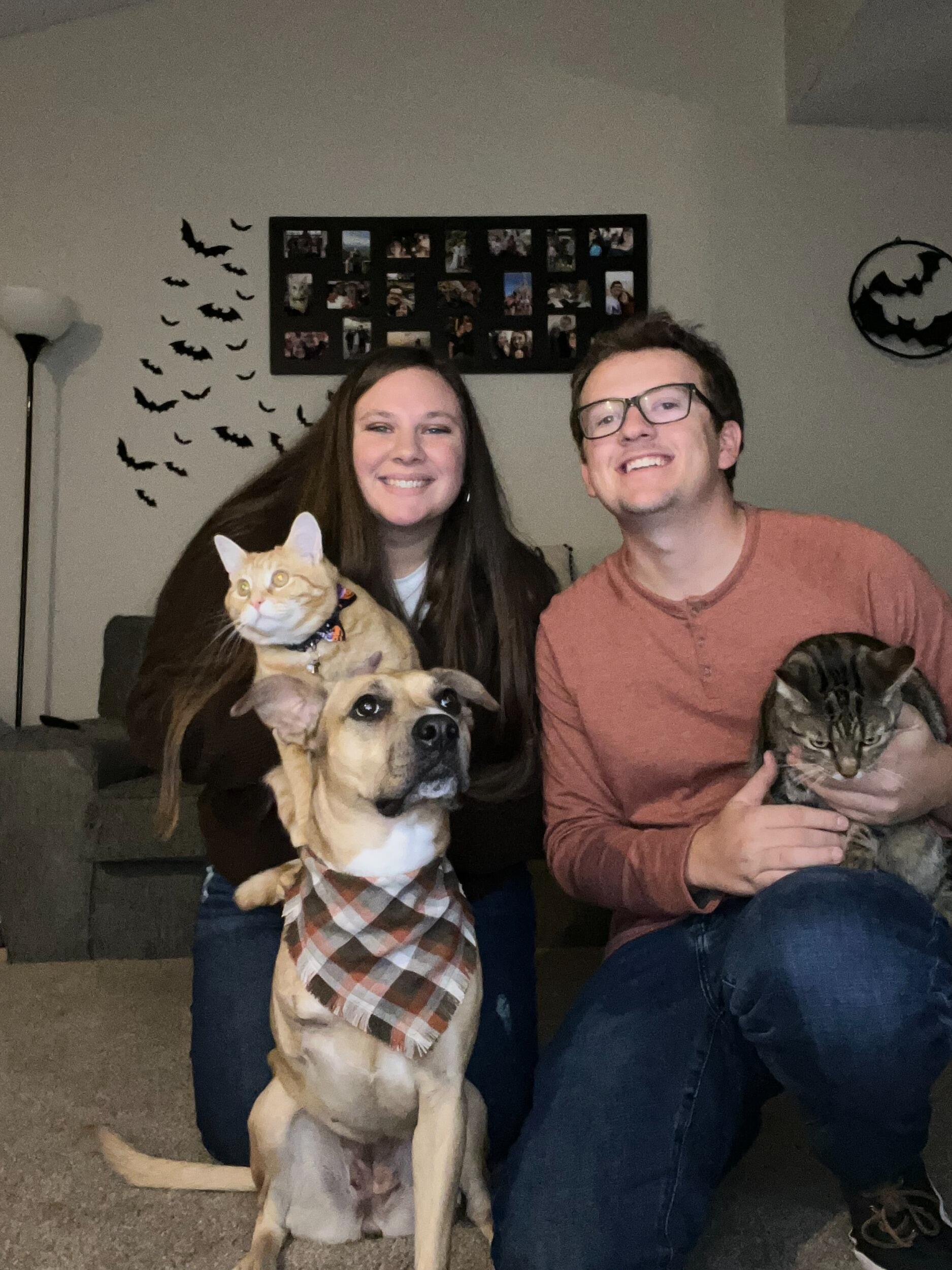 In 2021, Dylan and I moved into our first home. We brought in our two fur babies, Cannoli and Murphy. It did not take much time for us to welcome home our third fur baby, Sophia...