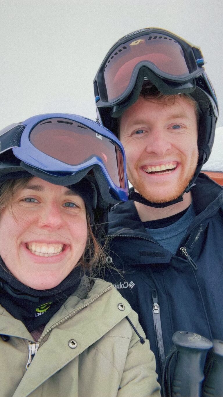 We went skiing.  Drew was quite good and Belle was quite awful. 