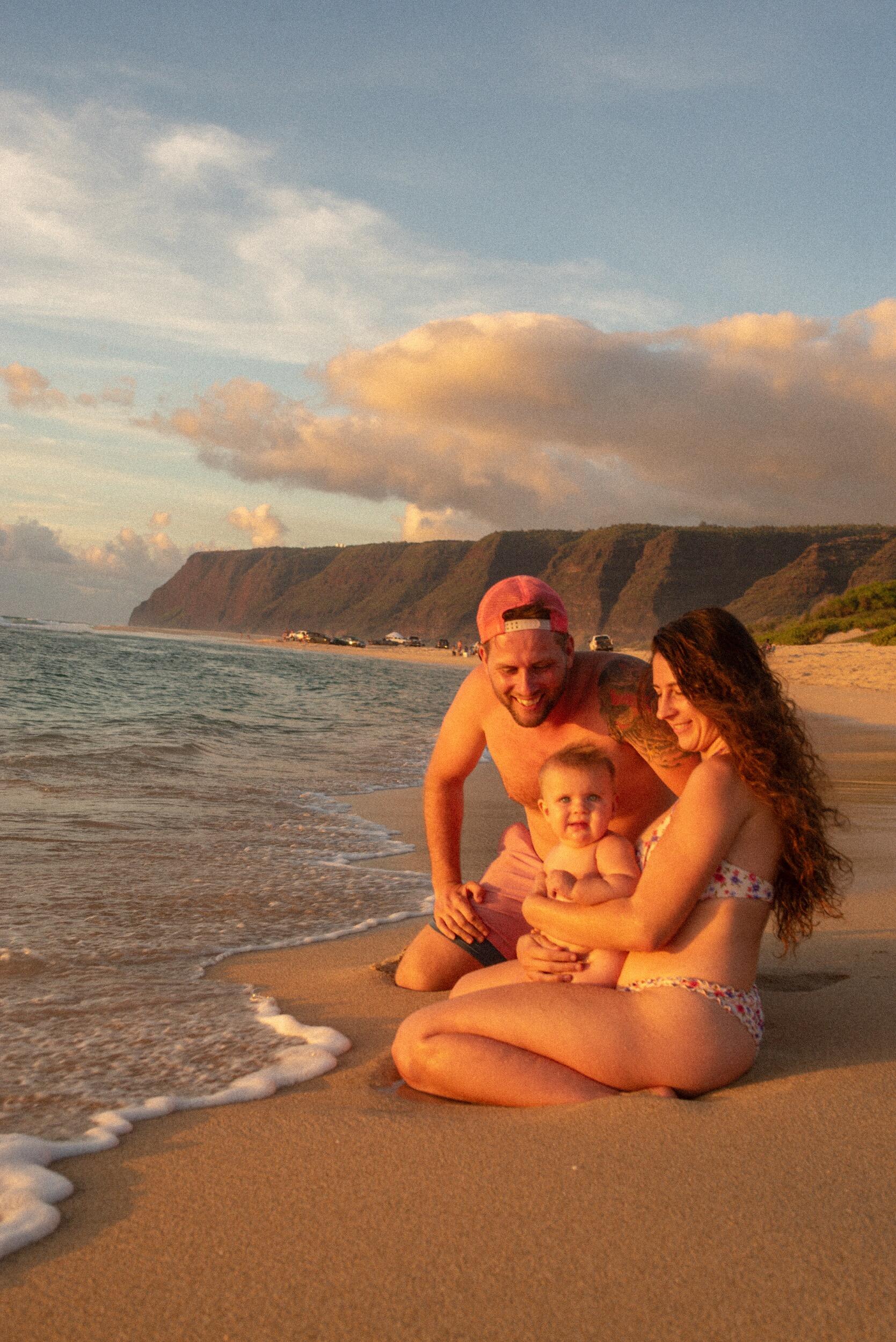 First family camping trip to Polihale Beach