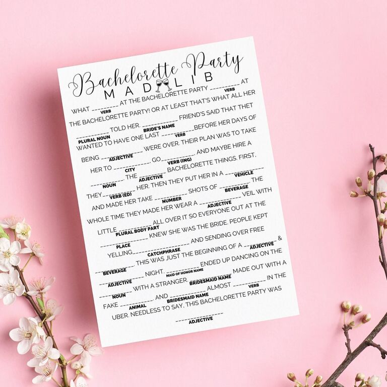 Finish The Bachelorettes Sentences  Bachelorette Party Games –  OhHappyPrintables