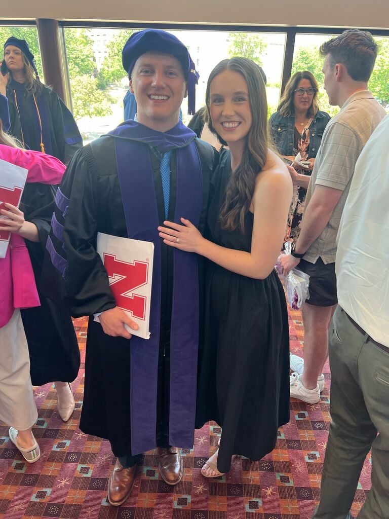 Celebrating Nate's graduation from UNL College of Law and our engagement!